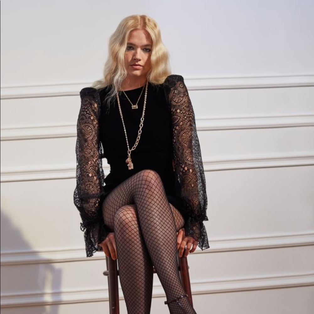 NWT H&Mx.Vampire’s wife velvet lace mini dress